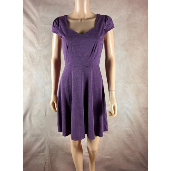 GILLI Cap Sleeve Purple Knit Mini Dress SMALL - Picture 5 of 6